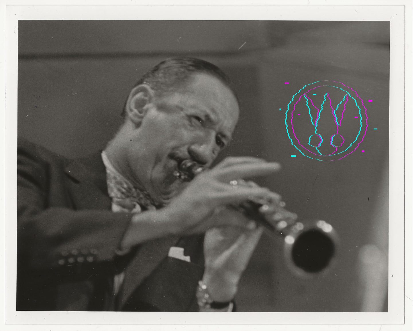Pee Wee Russell At The 1955 Newport Jazz Festival By Roy Schatt: Vintage 8x10 GSP W Studio Stamps