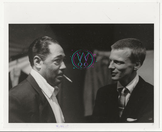 Duke Ellington And Gerry Mulligan By Roy Schatt: Vintage 8x10 Gelatin Silver Print With Studio Stamps