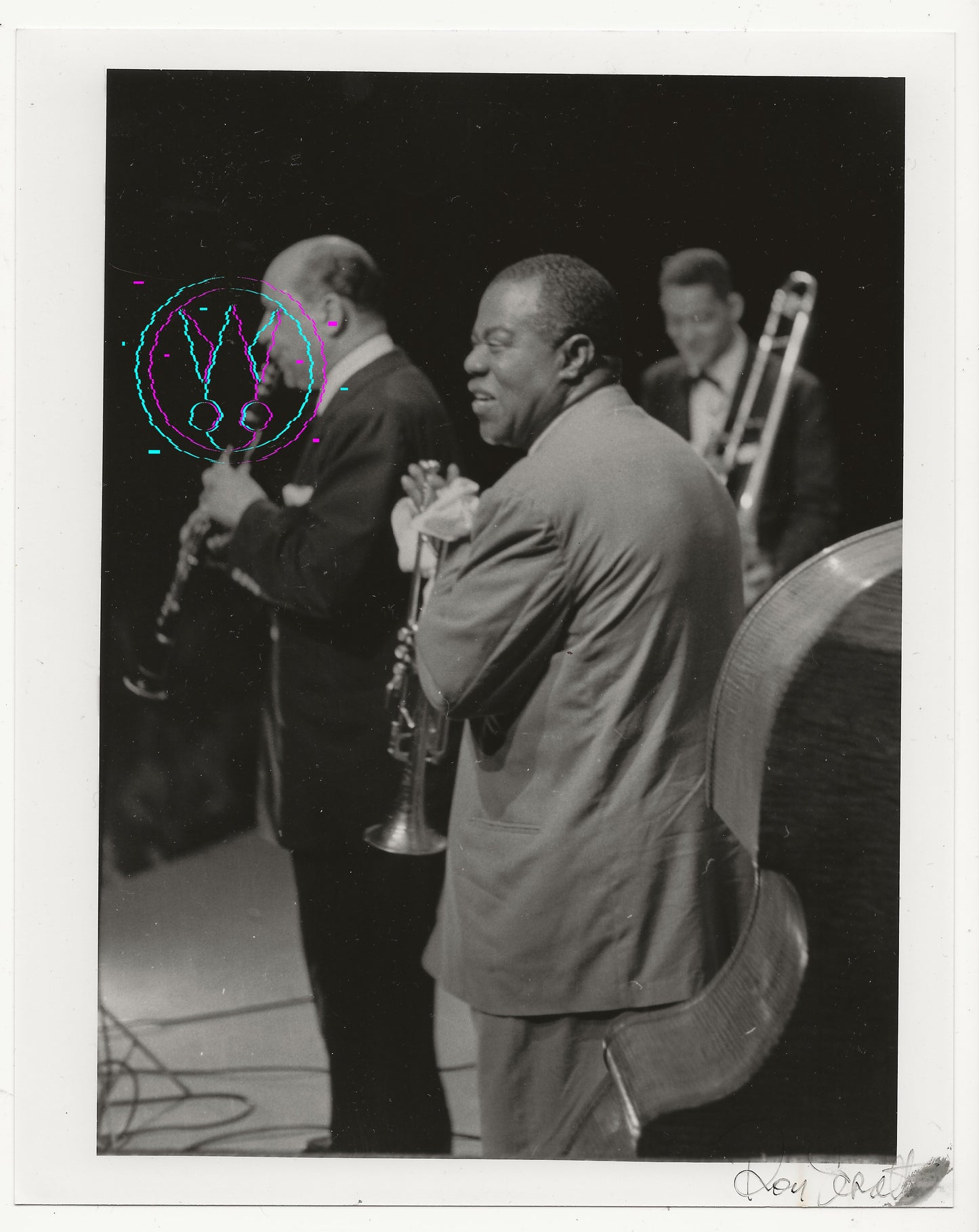 Louis Armstrong At The Newport Jazz Festival By Roy Schatt: Original 8x10 Gelatin Silver Print With Studio Stamps
