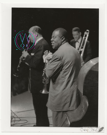 Louis Armstrong At The Newport Jazz Festival By Roy Schatt: Original 8x10 Gelatin Silver Print With Studio Stamps