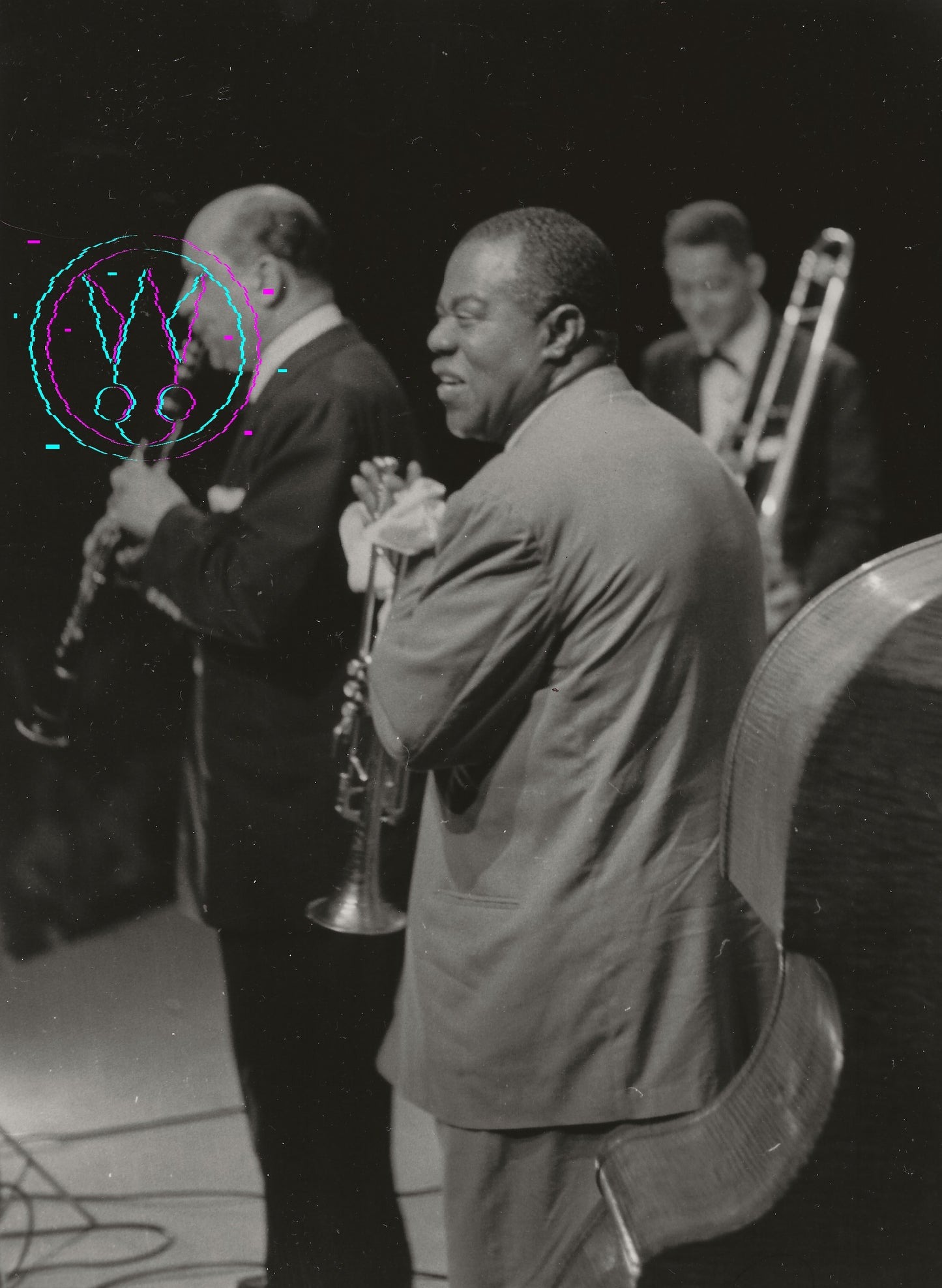 Louis Armstrong At The Newport Jazz Festival By Roy Schatt: Original 8x10 Gelatin Silver Print With Studio Stamps