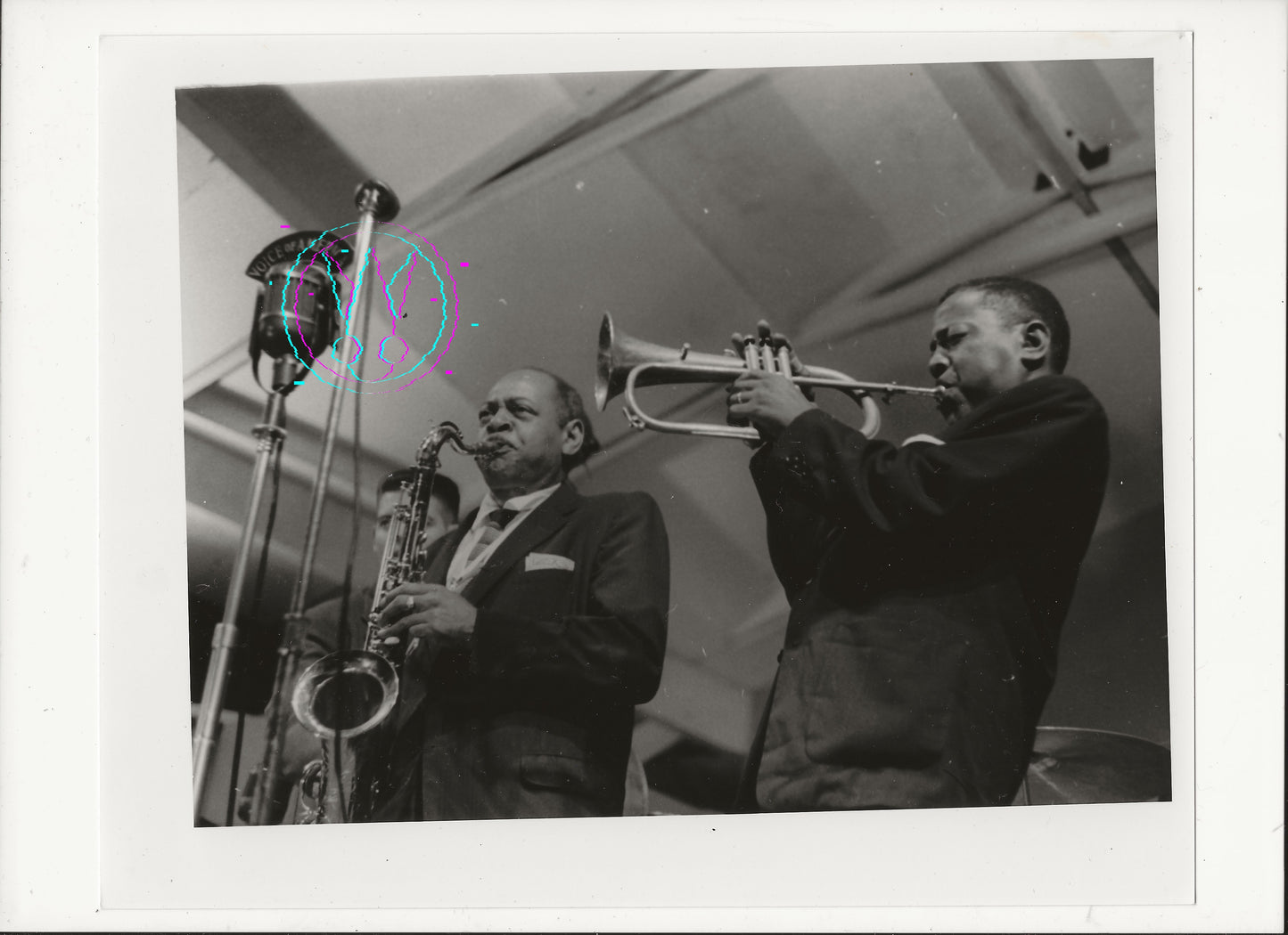 Roy Eldridge and Pete Brown at the 1957 Newport Jazz Festival By Roy Schatt: Vintage 8x10 Gelatin Silver Print With Studio Stamps