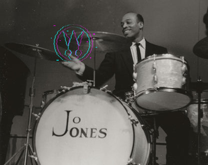 Jo Jones At The 1957 Newport Jazz Festival by Roy Schatt: Vintage 8x10 Gelatin Silver Print Signed