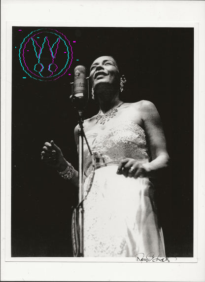 Billie Holiday At The 1957 Newport Jazz Festival By Roy Schatt: Vintage 8x10 Gelatin Silver Print With Studio Stamps