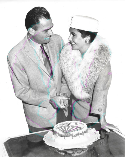 Elizabeth Taylor & Mike Todd (edited) by Weissman Studios; Vintage 8x10 GSP