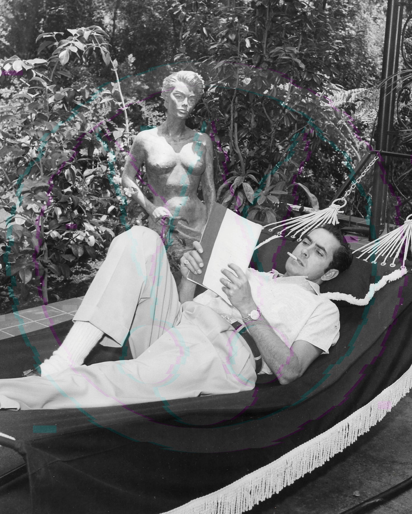 Man of Power: Tyrone Power’s Private Garden Getaway – Original 8x10 GSP