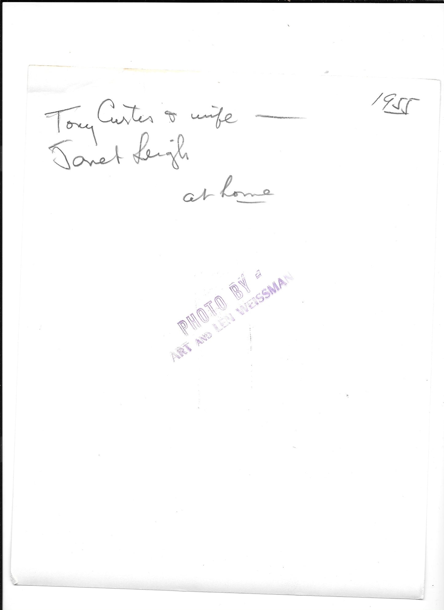 Bronzed Desires: Tony Curtis & Janet Leigh "At Home" – Original 1955 Weissman GSP