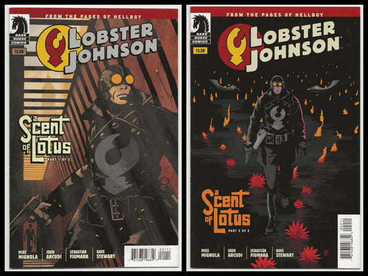 Lobster Johnson: A Scent Of Lotus #1 & #2 Complete Set | Mike Mignola | Sebastian Fiumara Cover | Dark Horse Comics