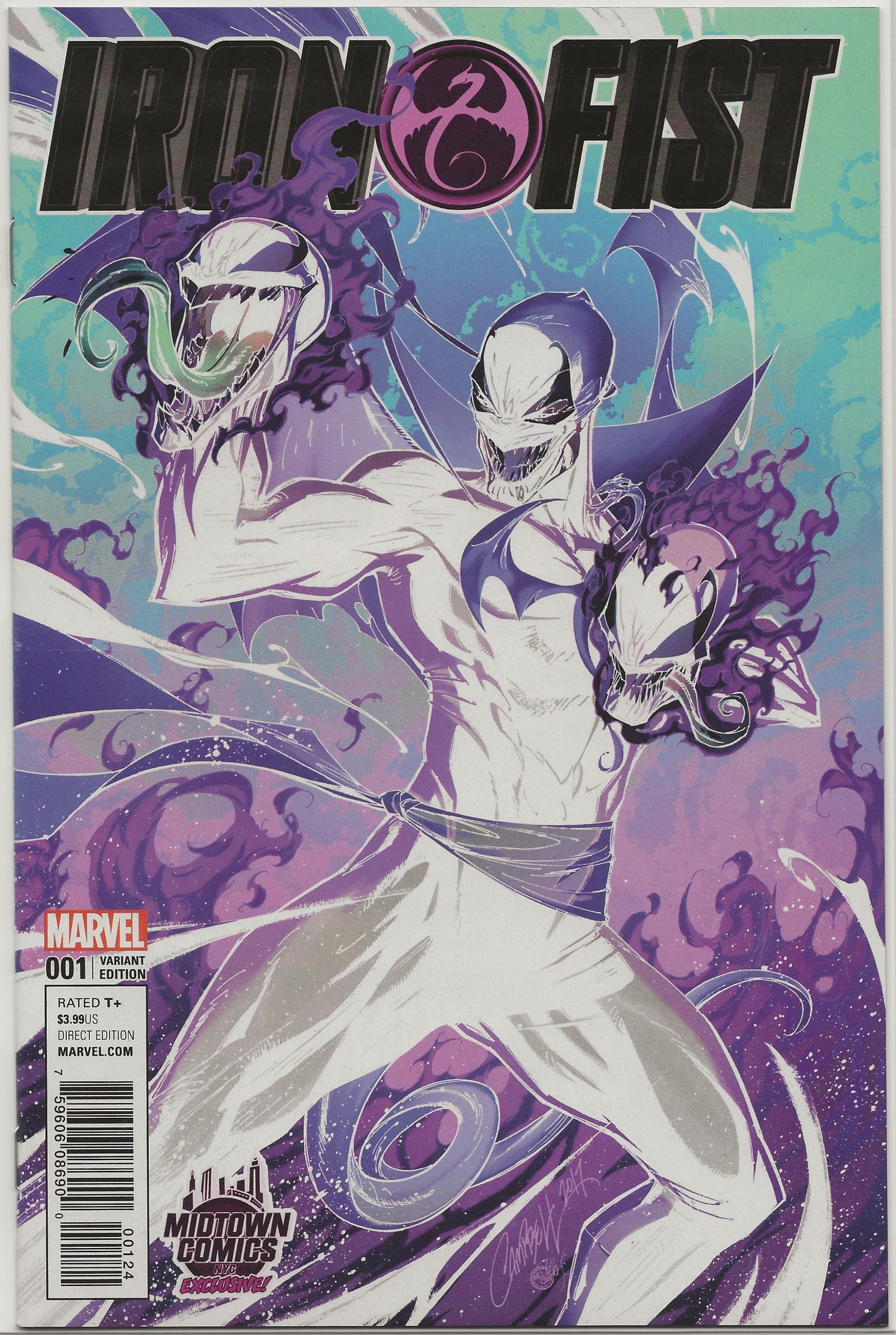 Iron Fist, Vol. 5 No. 1 (Midtown Exclusive Scott Campbell Anti-Venomized Negative Variant), Marvel Comics, March 2017