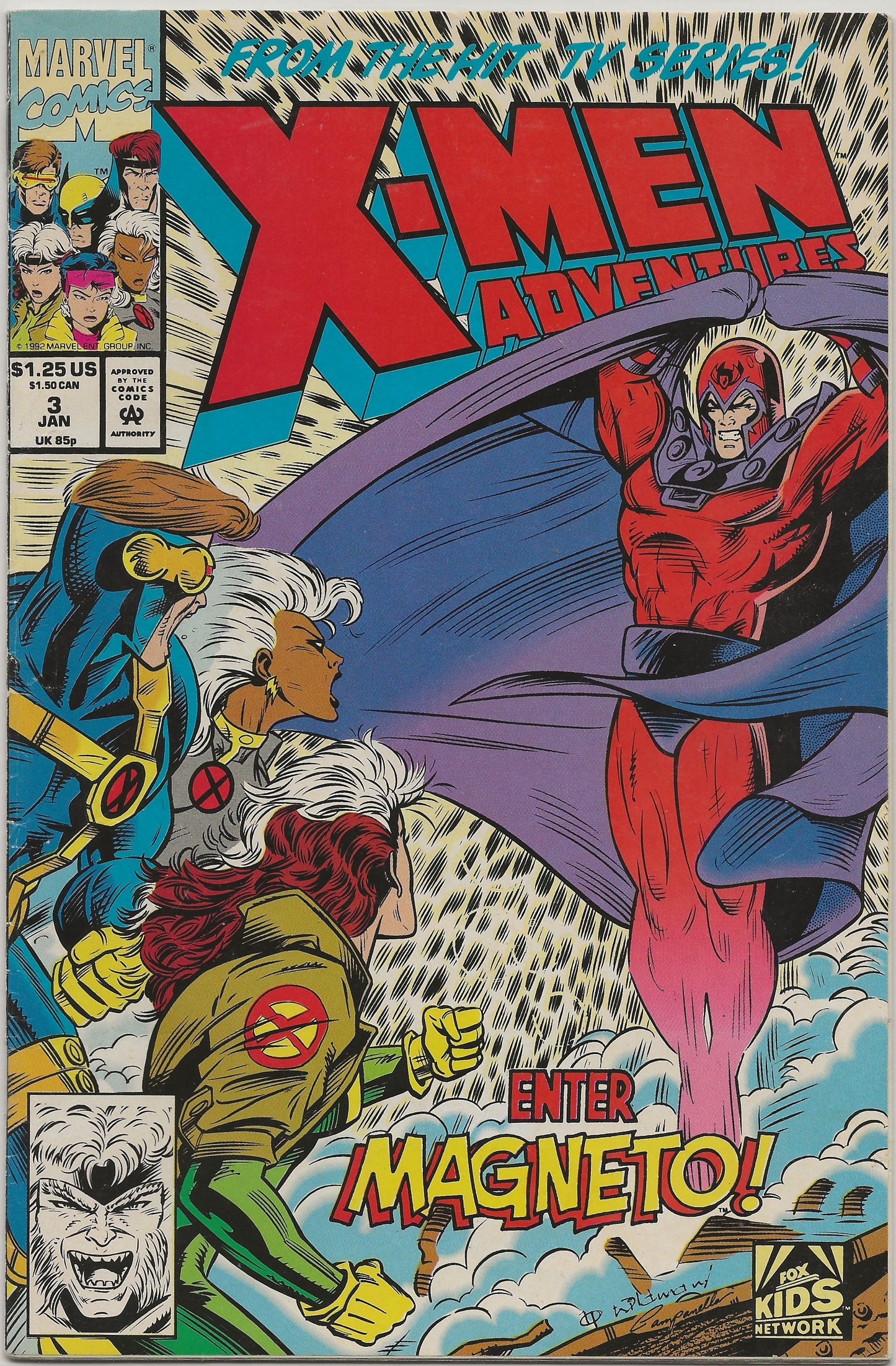 X-Men Adventures, Vol. 1 No. 3, Marvel Comics, January 1993