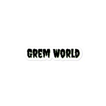 Load image into Gallery viewer, Grem World Sticker with Green Drop Shadow
