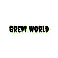 Load image into Gallery viewer, Grem World Sticker with Green Drop Shadow
