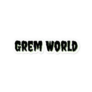 Grem World Sticker with Green Drop Shadow