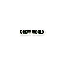 Load image into Gallery viewer, Grem World Sticker with Green Drop Shadow
