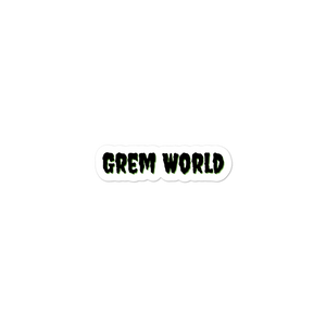 Grem World Sticker with Green Drop Shadow