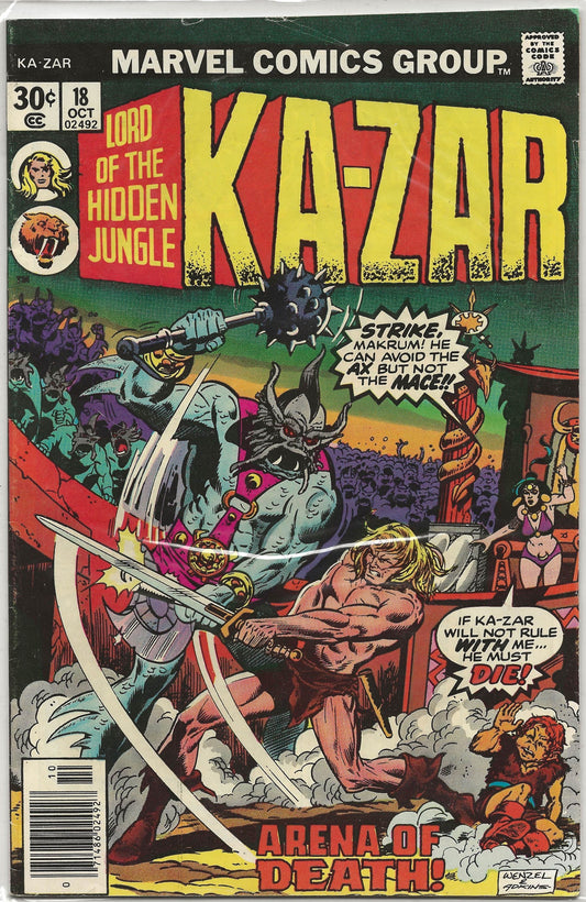 Ka-Zar Lord of the Hidden Jungle, Vol 1, No. 18, Marvel Comics, June 1976