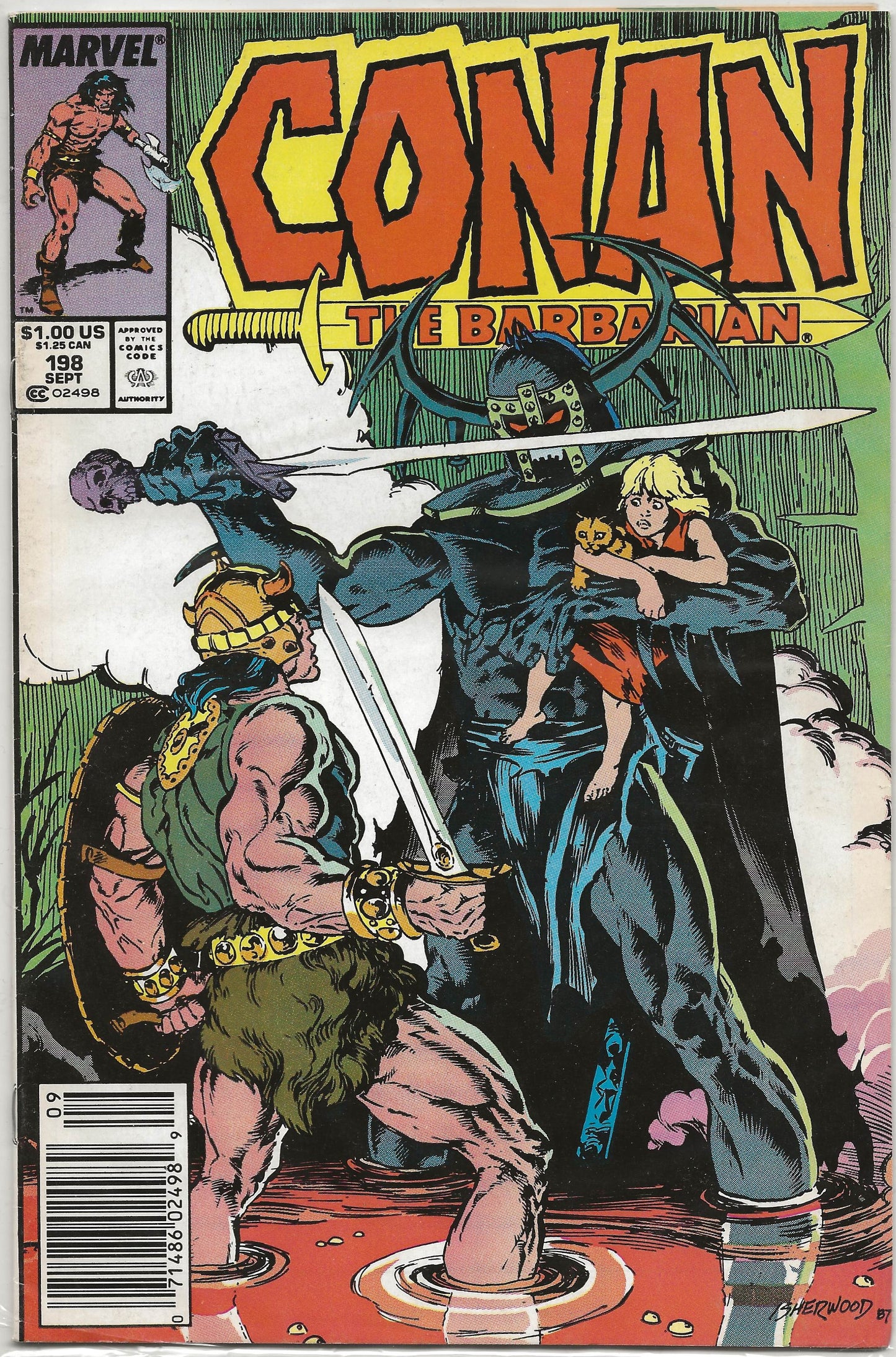 Conan the Barbarian, Vol 1, No. 198, Marvel Comics, September 1987 (Mark Jewelers)